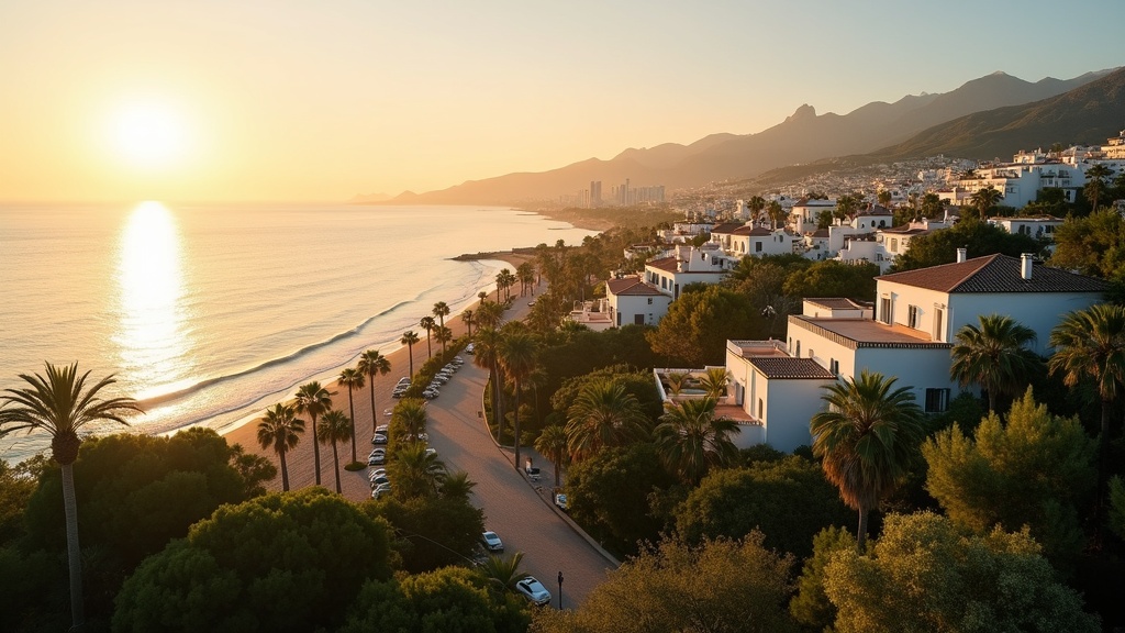 Marbella kustlijn aan de Costa del Sol